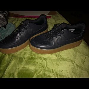 Black Nike Air Force 1 Platforms